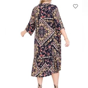 Aveology Women Kimono Boho Chic Style, Multicolor Floral Print Size 18/20